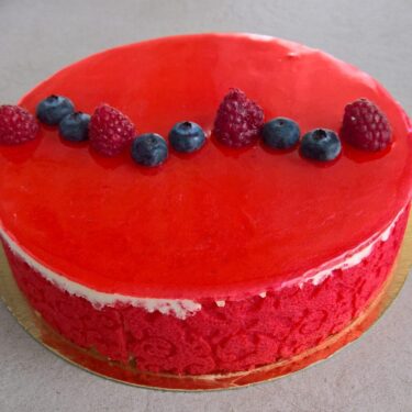 Entremet  Bavaroise Vanille-Framboises